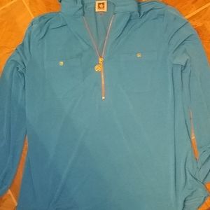 Baby blue anne klien long sleeve two pocket